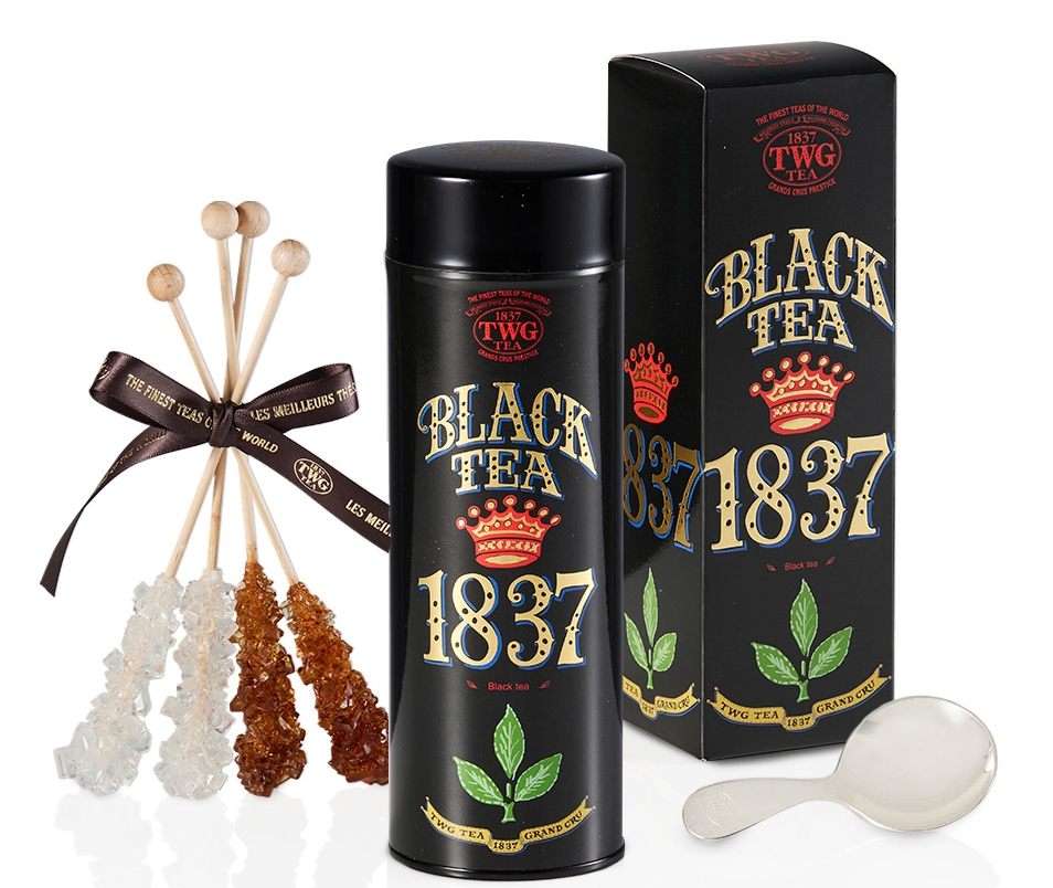 【TWG Tea】1837黑茶茗茶禮物組 1837 Black Tea(100g/罐+計量銀匙+茶糖棒)
